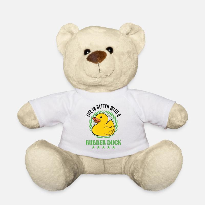 Life is better with a Rubber Duck Gummiente - Teddy Bear - white
