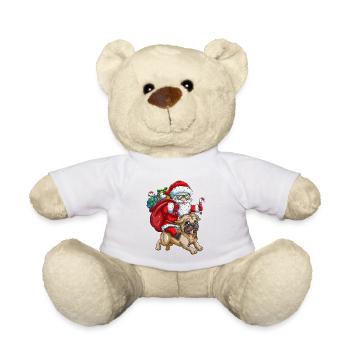 Pug Santa Claus with gifts Christmas - Teddy Bear - white - Front