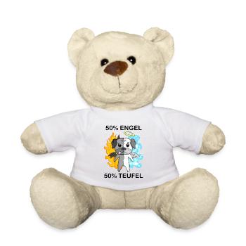 Hund Mops - Engel und Teufel - Teddy - Weiß - Vorne