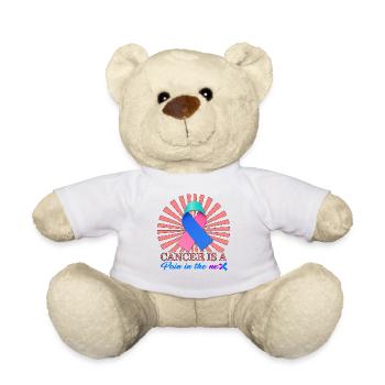 Thyroid Cancer Awareness Shirt, Cancer Is Pain In - Teddy Bear - white - Front