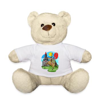 Ritter 9. Geburtstag 9 Jahre Junge Geschenk - Teddy - Weiß - Vorne