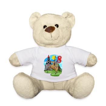 Ritter 8. Geburtstag 8 Jahre Junge Geschenk - Teddy - Weiß - Vorne