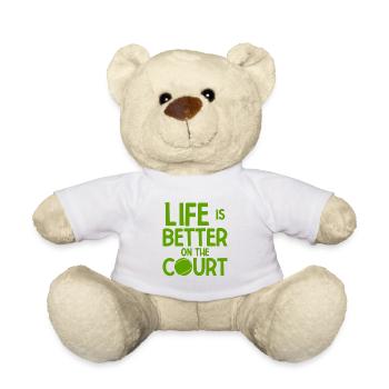 Tennisplatz Spruch Für Tennis - Teddy - Weiß - Vorne
