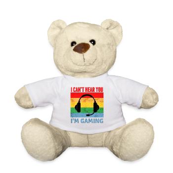 Je ne peux pas vous entendre, je joue à un t-shirt de jeu amusant - Nounours - blanc - Devant