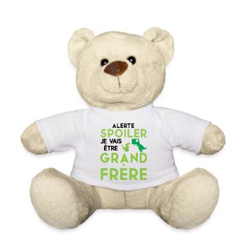 Enfant je vais être grand frère annonce grossesse - Nounours - blanc - Devant