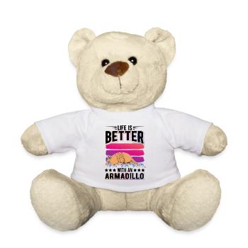 La vie est meilleure avec un Tatou Gürteltier - Nounours - blanc - Devant