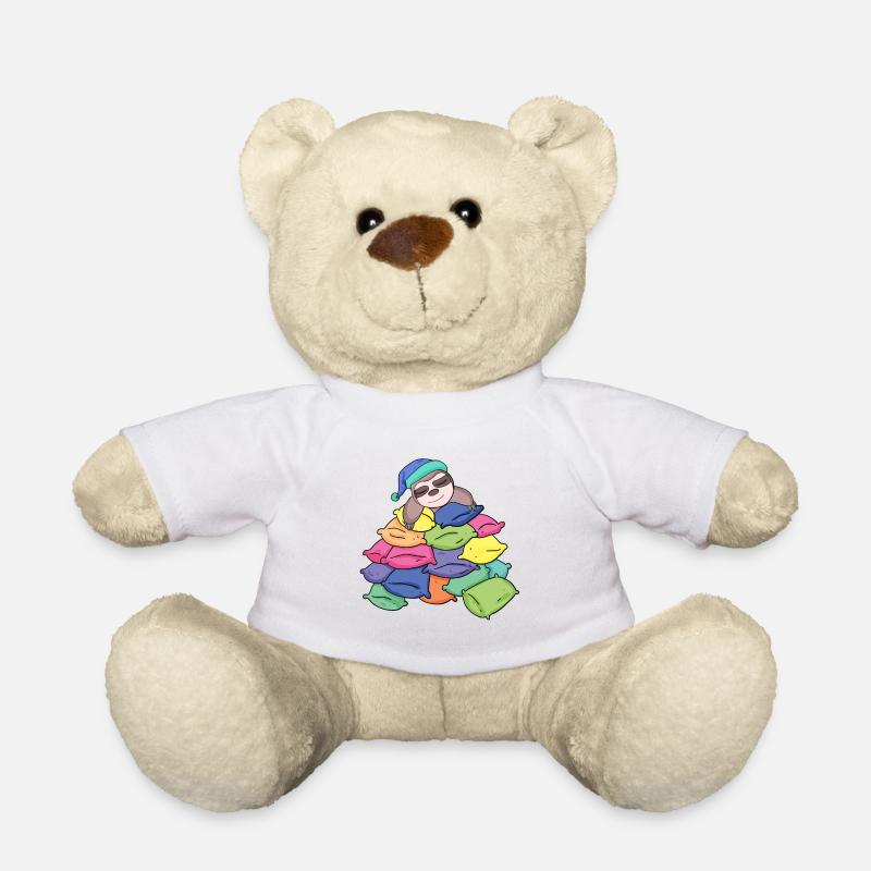 Faultier mit vielen Kissen - Teddy - Weiß