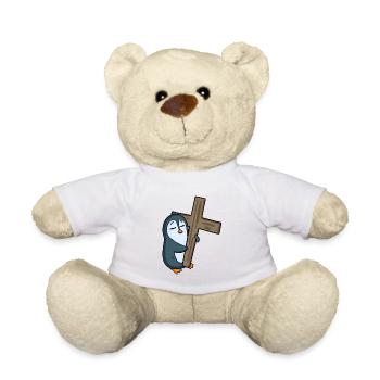 Penguin with cross - Teddy Bear - white - Front