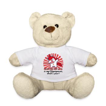 HIV AIDS Awareness Month Shirt, Dabbing Unicorn - Teddy Bear - white - Front
