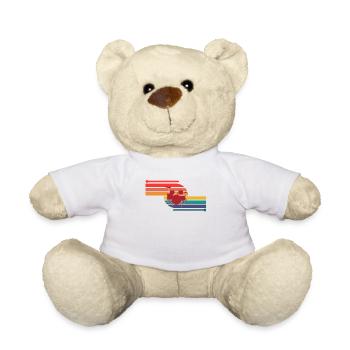 Retro Drummer Player Percussion Drumming Drummer - Teddy Bear - white - Front