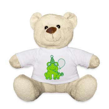 Petite grenouille célébrant son anniversaire - Nounours - blanc - Devant