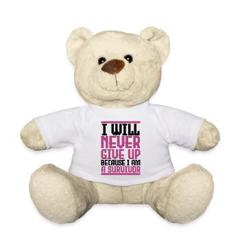 Le cancer du sein vaincu " i am a survivor " . - Nounours - blanc - Devant