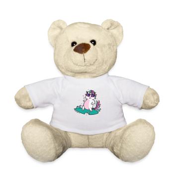 cooles Einhorn surft Fabelwesen Sport - Teddy - Weiß - Vorne
