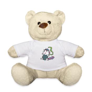 Einhorn beim Tanzen Fabelwesen Sport - Teddy - Weiß - Vorne