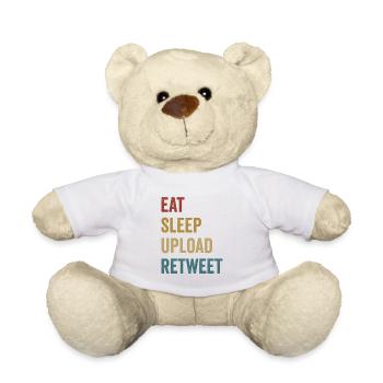 Eat Sleep Retweet hochladen - Teddy - Weiß - Vorne