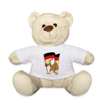 Adler Deutsche Fahne Deutschland - Teddy - Weiß - Vorne