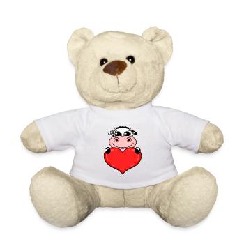 Kuh mit Herz - Liebe Romantisch - Teddy - Weiß - Vorne