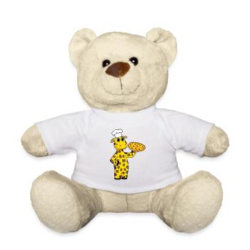 Pizza Maker Pizza Chef Giraffe Italian - Teddy Bear - white - Front