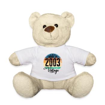 Vintage Made in 2003 Year of birth 2003 Birthday - Teddy Bear - white - Front