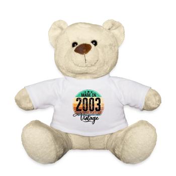 Vintage Made in 2003 Year of birth 2003 Birthday - Teddy Bear - white - Front