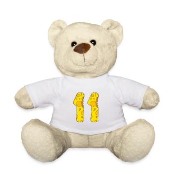 11 years old cheese - 11th birthday gift - Teddy Bear - white - Front