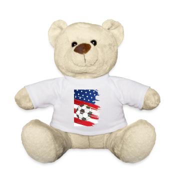 American soccer team ,soccer - Teddy Bear - white - Front