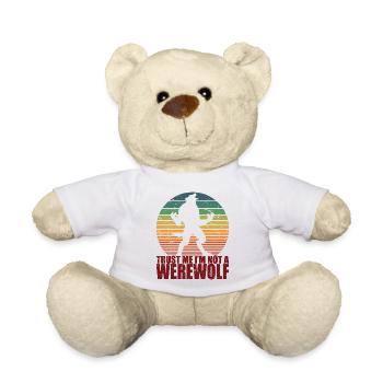 Fun Scary Werewolf Retro Halloween Trick or Treat - Teddy Bear - white - Front