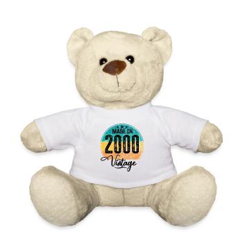 Vintage Made in 2000 Year of birth 2000 Birthday - Teddy Bear - white - Front