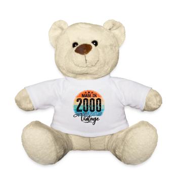 Vintage Made in 2000 Year of birth 2000 Birthday - Teddy Bear - white - Front