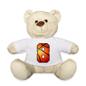 Kids 8th Birthday Basketball Player 8 Years Old - Teddy Bear - white - Front