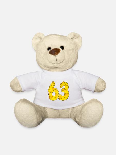 63 Jahre alt - 63. Geburtstag Geschenk - 1963 - Teddy - Weiß