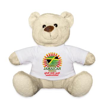 Chemise jamaïcaine, c’est un design de drapeau jamaïcain - Nounours - blanc - Devant