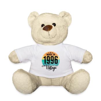 Millésime Fabriqué en 1996 Année de naissance 1996 Anniversaire - Nounours - blanc - Devant