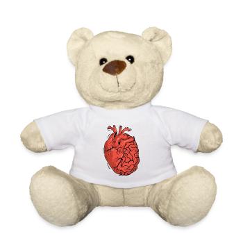 Moitié cerveau moitié cœur Anatomie des organes Science - Nounours - blanc - Devant