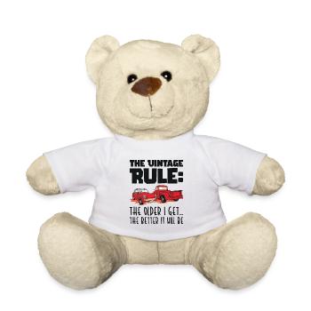 Klassische Vintage-Regel Je älter ich werde, - Teddy - Weiß - Vorne