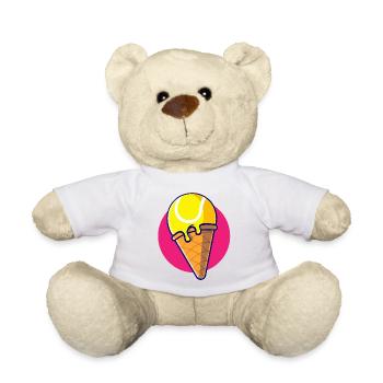 Padel - Geschenk für Eis- und Padelliebhaber - Teddy - Weiß - Vorne