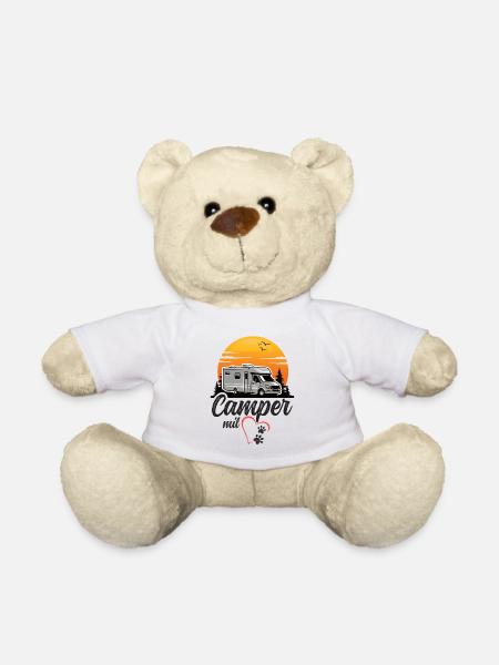 Camper mit Herz und Pfoten Hund Camping - Teddy - Weiß
