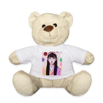 Cute K Pop Idol from Korea on a school photo - Teddy Bear - white - Front