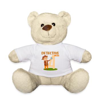 Détective Birthday Boy 4 ans à 4 ans Cadeau - Nounours - blanc - Devant