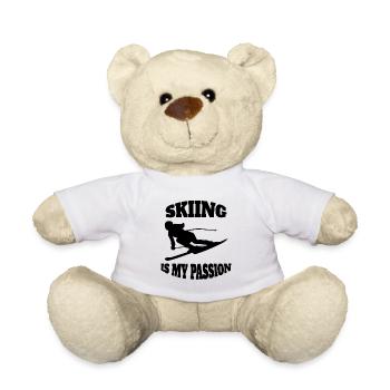 Skifahrer Skilanglauf Wintersport Ski Skifahren - Teddy - Weiß - Vorne