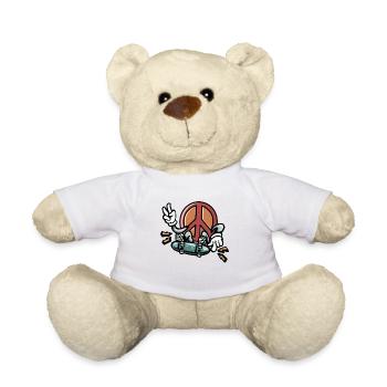 Skateboarder Peace Sign Skateboard Peace - Nounours - blanc - Devant