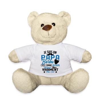 Papa Barbu Humour Cadeau Fête des Pères - Nounours - blanc - Devant