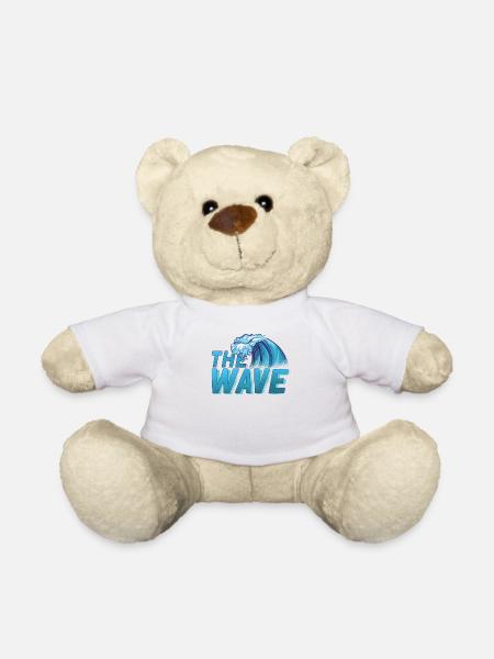 The Great Kanagawa Wave Japan - Teddy Bear - white