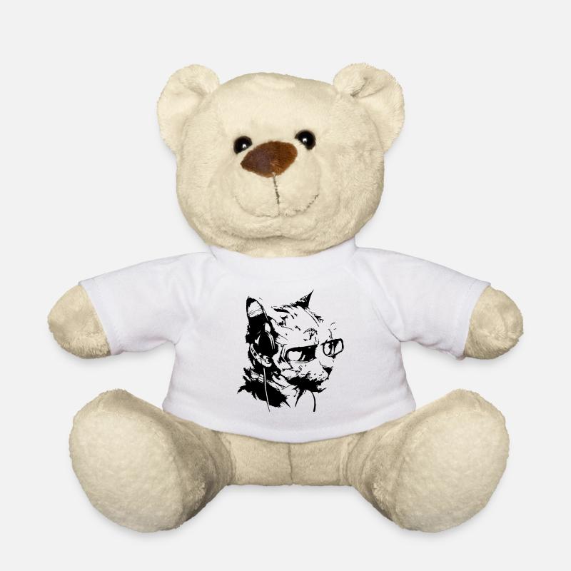 coole DJ Katze mit Sonnenbrille - Teddy - Weiß