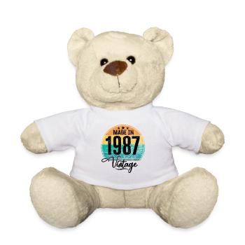 Millésime Fabriqué en 1987 Année de naissance 1987 Anniversaire - Nounours - blanc - Devant