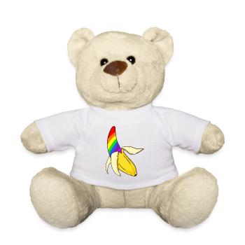 Gay Pride LGBT Rainbow Banana - Nounours - blanc - Devant