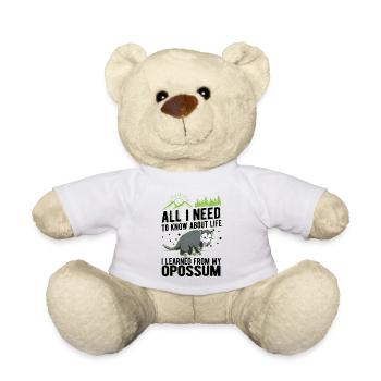 Opossum Gift Possum Possum - Teddy Bear - white - Front