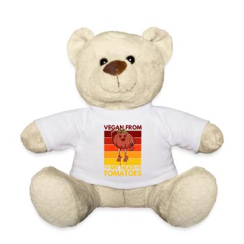 Vegan aus meinem Kopf Tomaten Lustig Vegan - Teddy - Weiß - Vorne