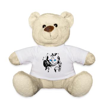 DJ Cat Blue Eyes - Teddy Bear - white - Front