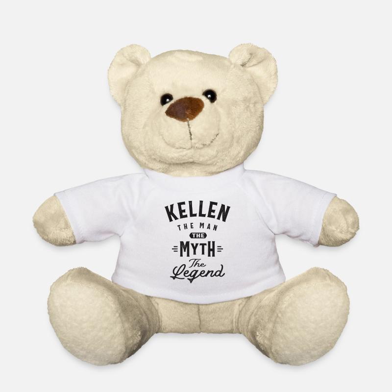 Kellen The Man Myth Legend Personalisierter Name - Teddy - Weiß